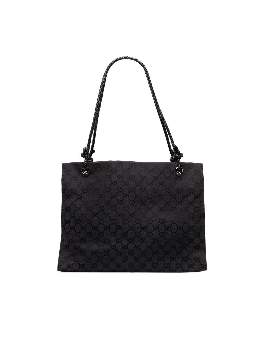 Gucci Gg Canvas Tote Pre-Loved Black #375470G49B